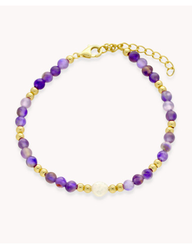 Pulsera  perlada amatista...