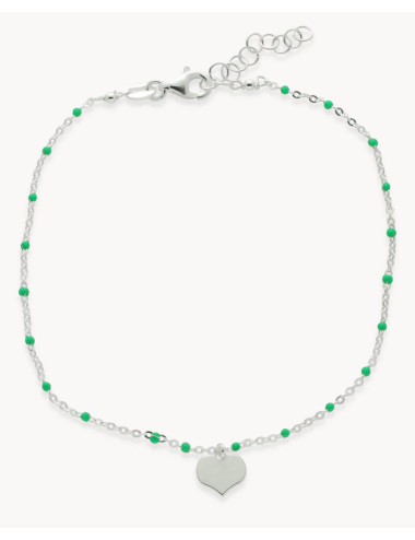 Tobillera  corazón y...