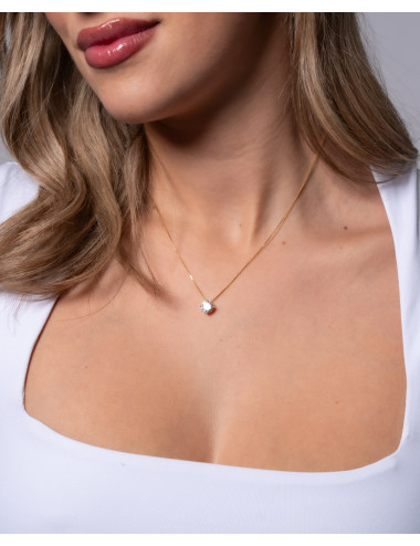 Collar  solitario circonita...