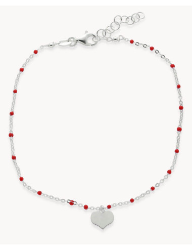 Tobillera  corazón y...